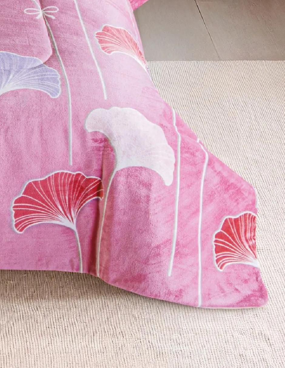 Cobertor Fluffy Lotus estampado floral 3