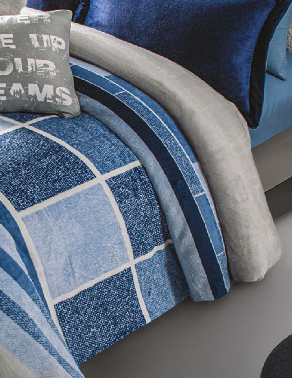 Cobertor Blue Plaid estampado a cuadros 3