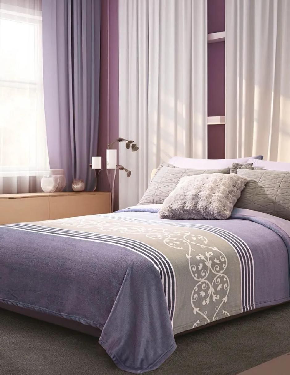 Cobertor Ligero Malva Ornamento estampado geométrico