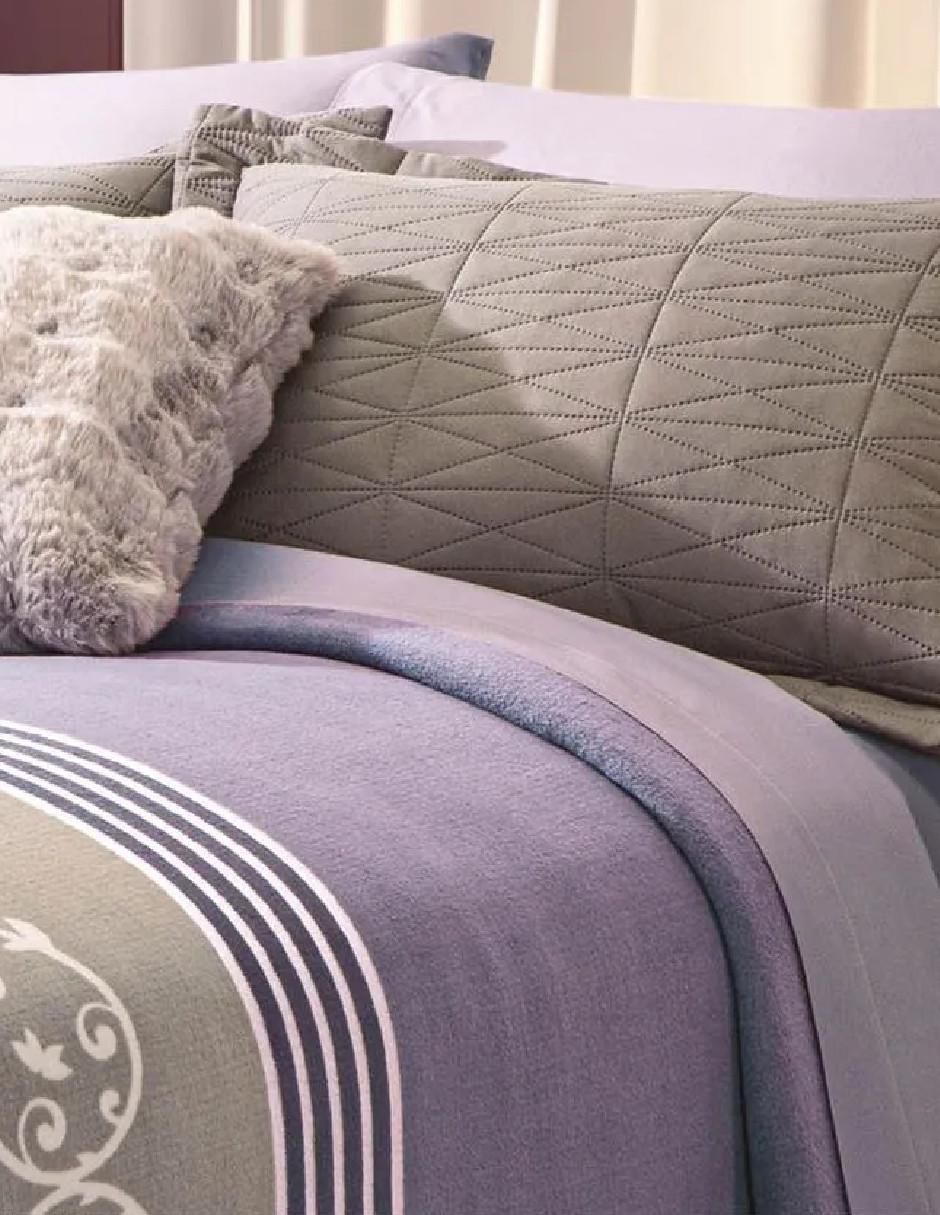 Cobertor Ligero Malva Ornamento estampado geométrico 2