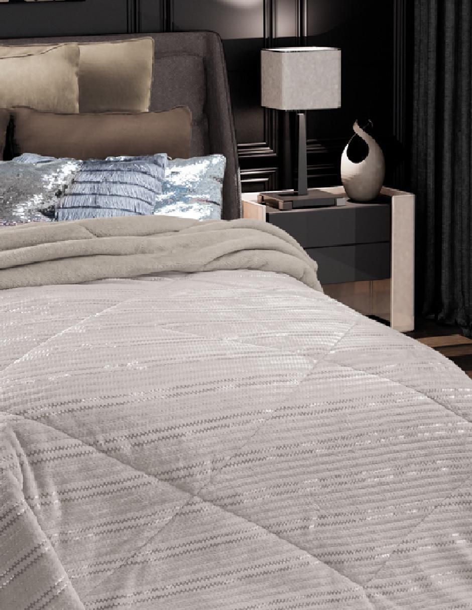 Cobertor Luxe Platinum estampado geométrico 3
