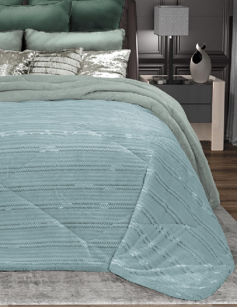 Cobertor  Aloe Vera Shimmer estampado geométrico 3
