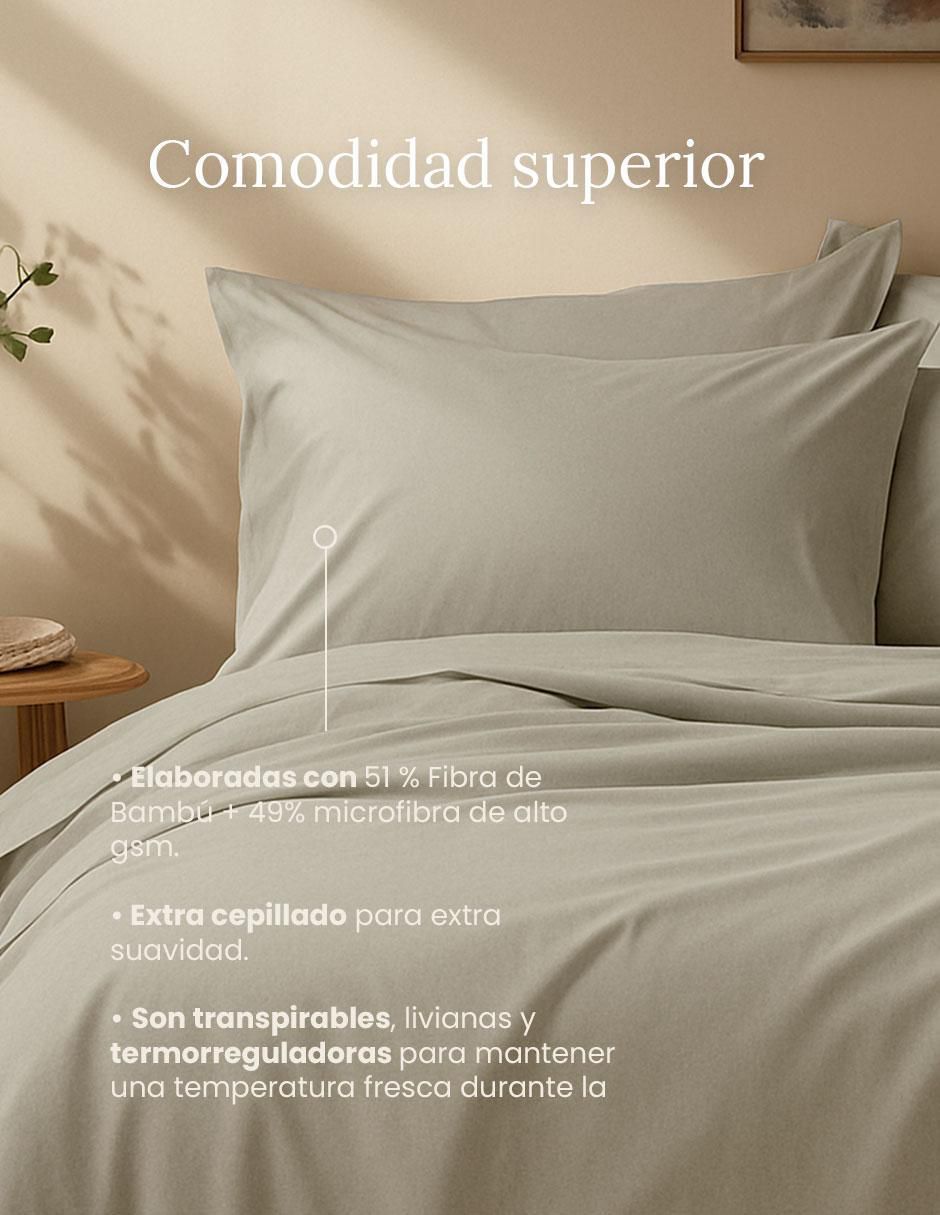 Juego de sábanas de bambú 2500 hilos Smart Bamboo