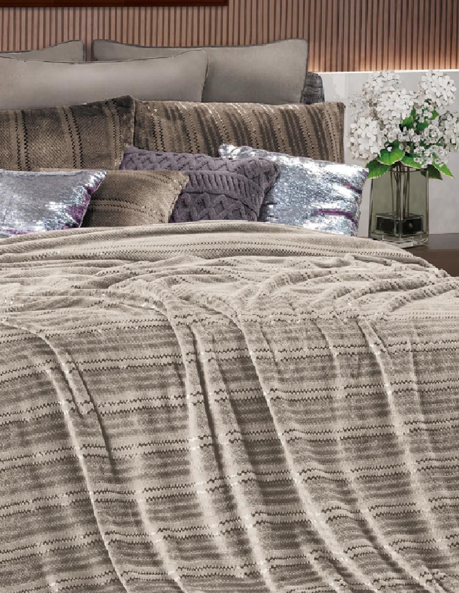 Cobertor  Khaki Shine estampado geométrico 3