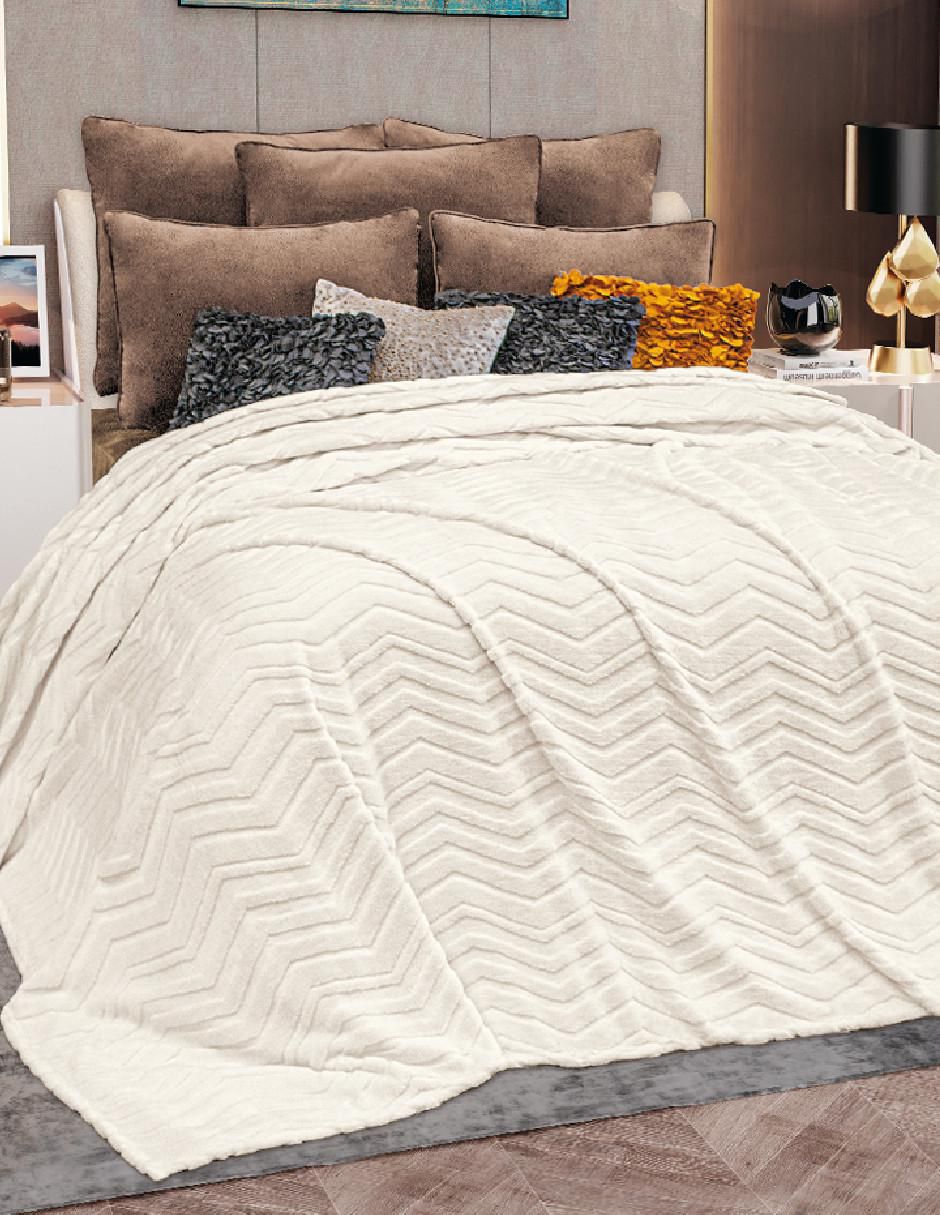 Cobertor Chevron Ivory estampado geométrico Cobertor Chevron Ivory estampado geométrico