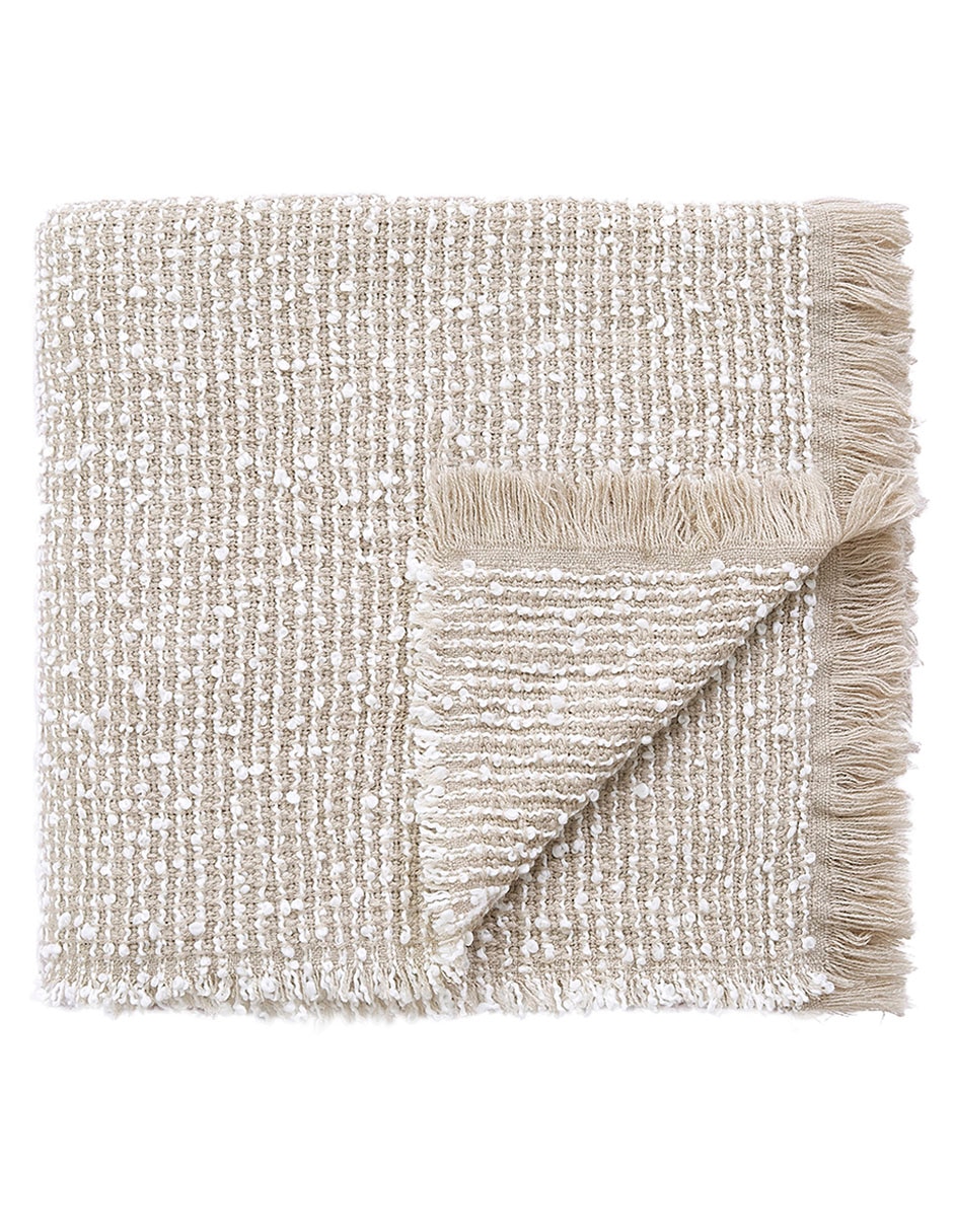 FRAZADA BOUCLE ANHELO, ESTÁNDAR, BEIGE 2