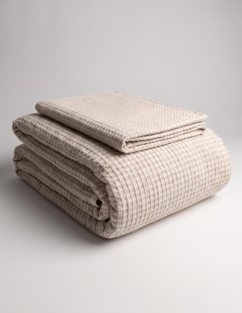 Set de colcha Waffle 1