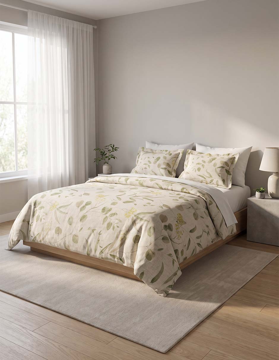 Set funda duvet Lines Leaves 4