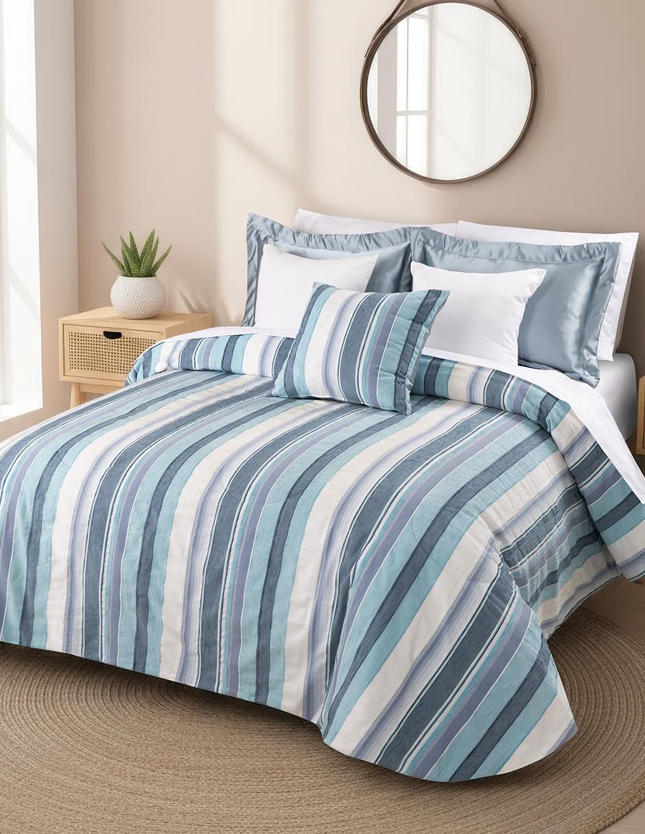 Set edredón Dormireal Chenille Azul