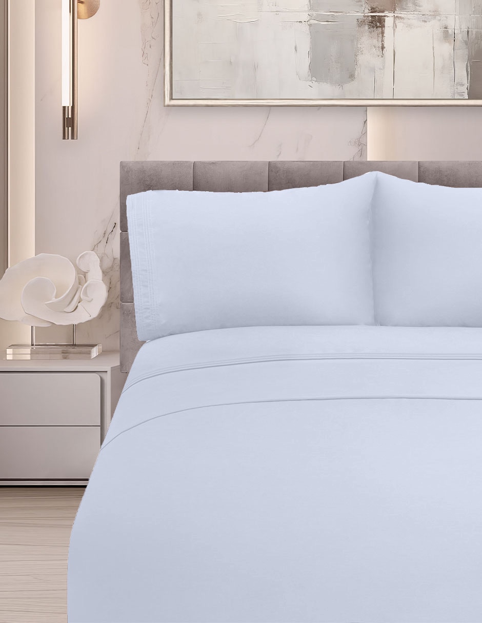JGO SABANAS SATIN 500, MAT, AZUL CLARO