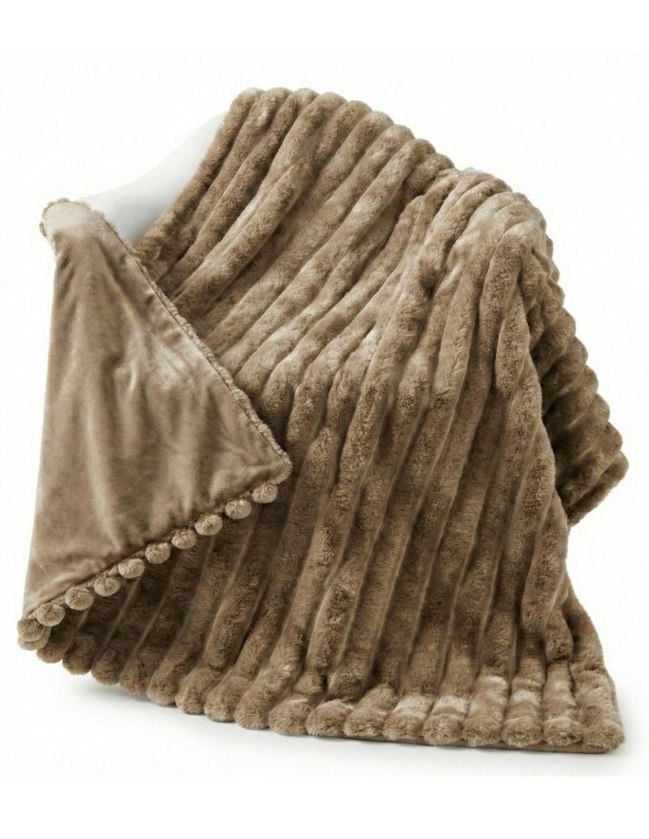 Frazada de tejido suave Luxe Throw Channel 3
