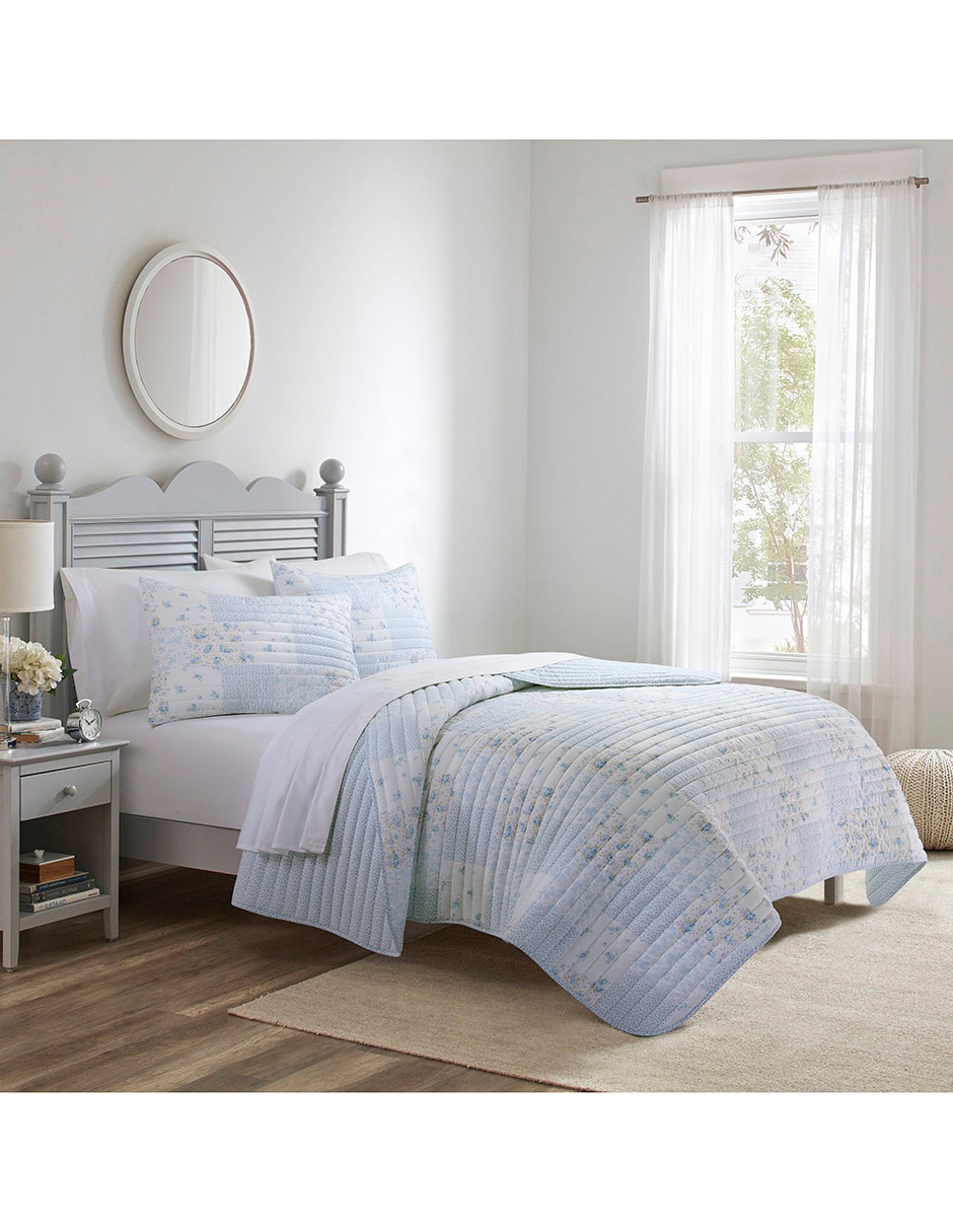 Set de colcha laura ashley kena cornflower blue