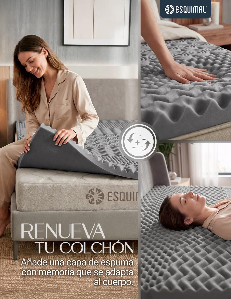 Colchoneta esquimal 5 cm 7 zonas memory foam confort medio