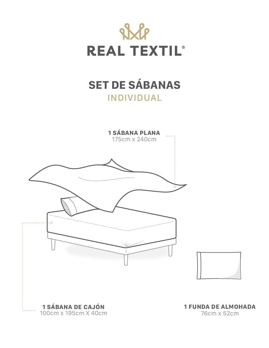 Juego de sábanas de algodón 200 hilos OEKO-TEX 7