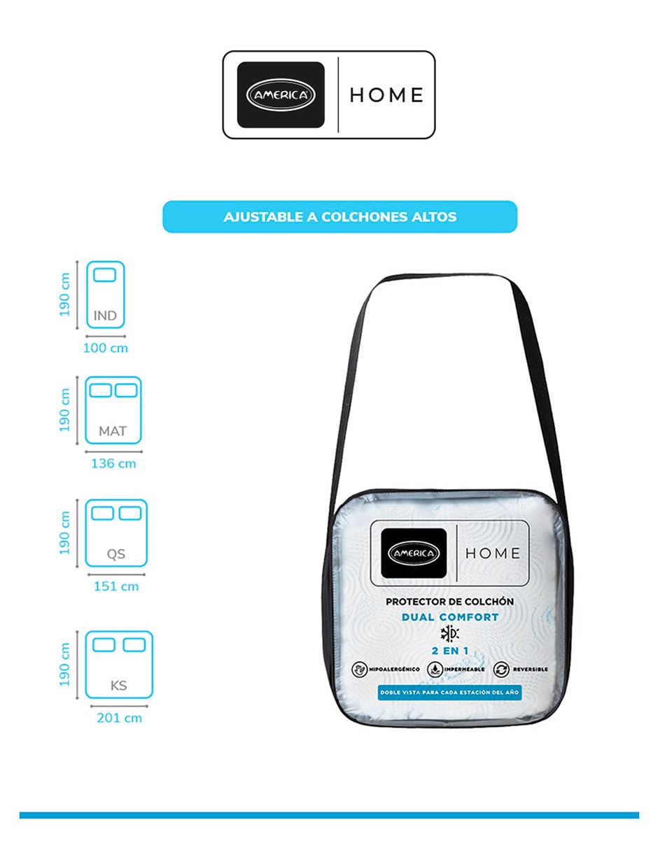 Protector de colchón america dual comfort cooling