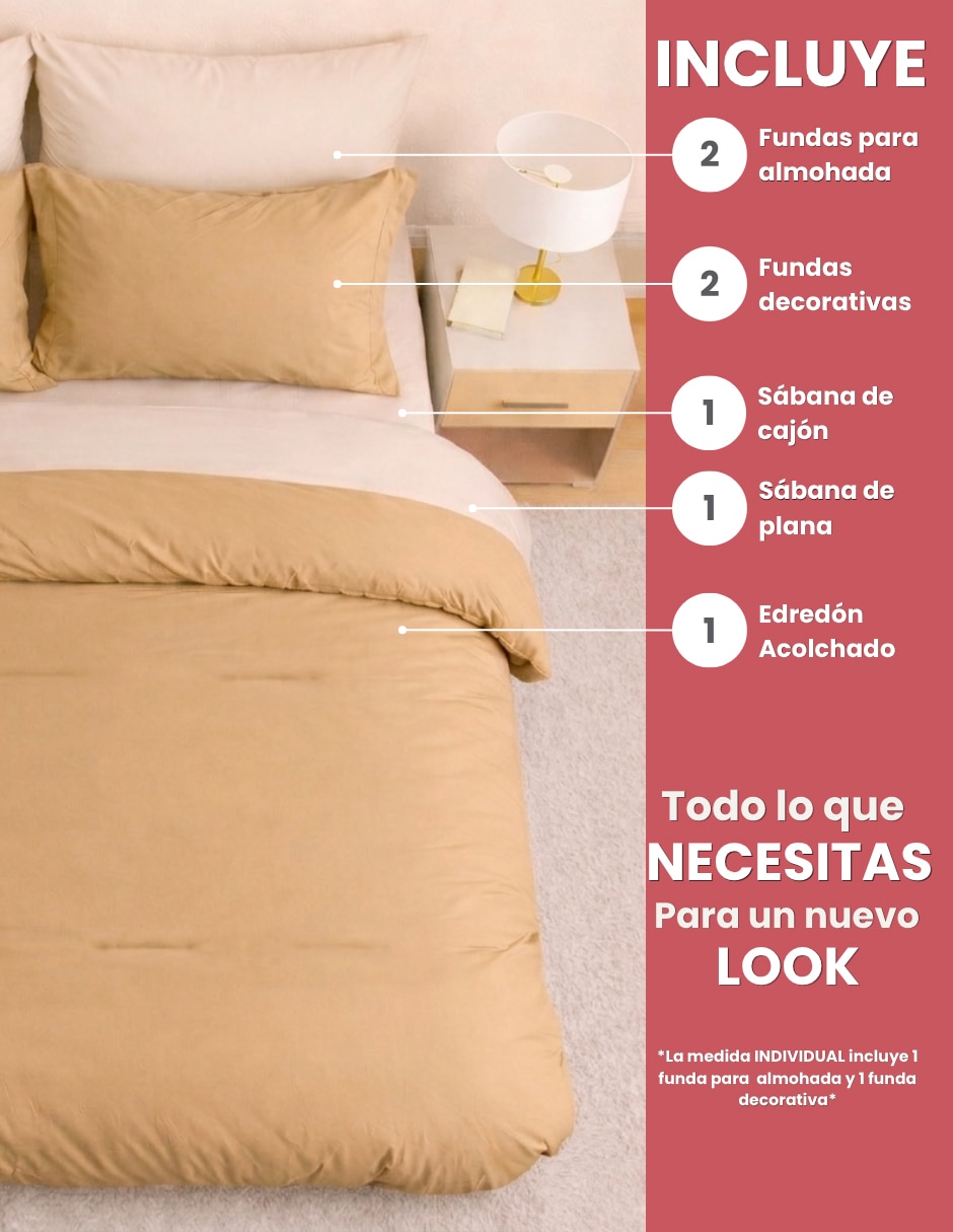 Set edredón essential con juego de sábanas 2