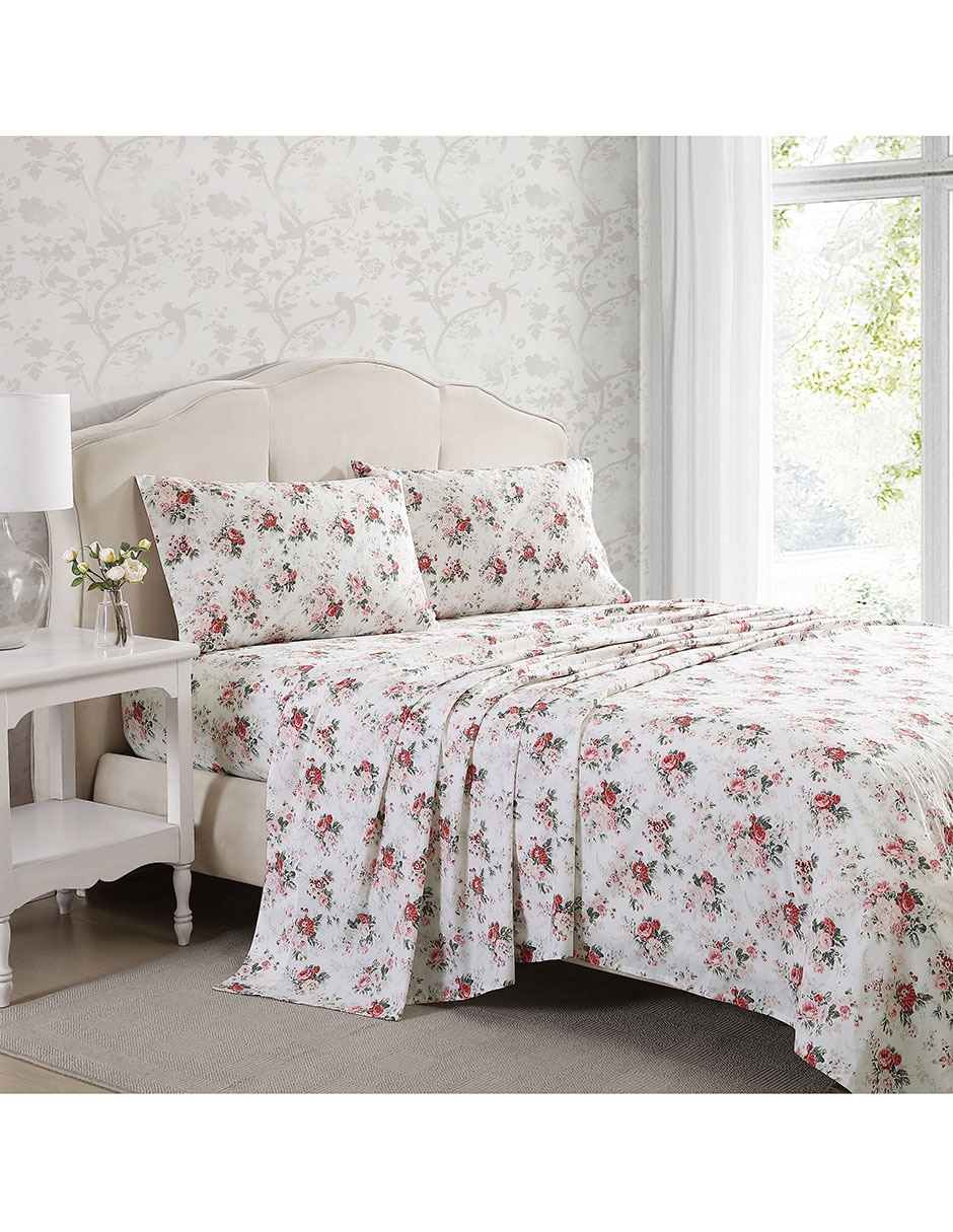 Juego de sábanas de algodón Laura Ashley Ashfield Rose Juego de sábanas de algodón Laura Ashley Ashfield Rose