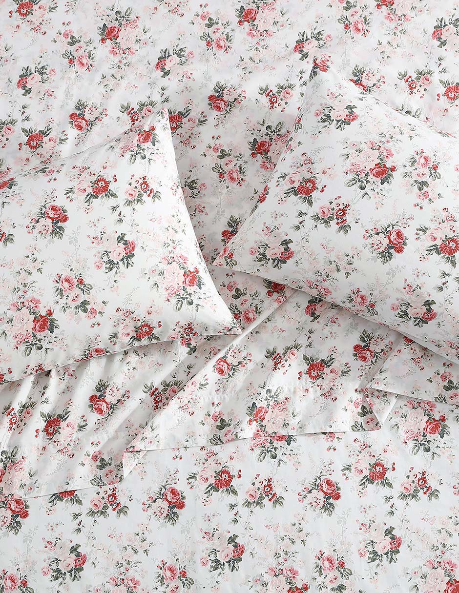 Juego de sábanas de algodón Laura Ashley Ashfield Rose 6