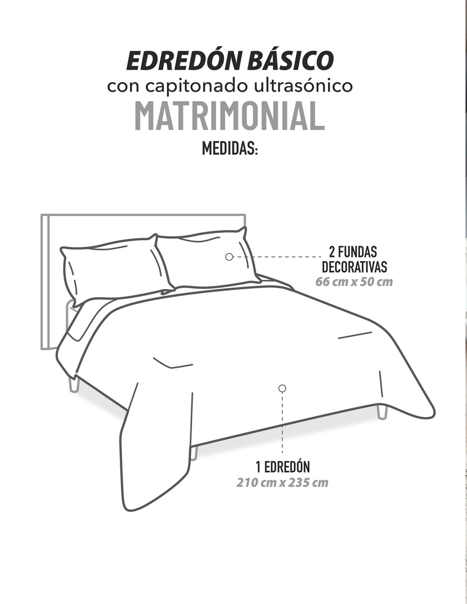 Set edredón MAT Edredón basico Azur Capitonado 6