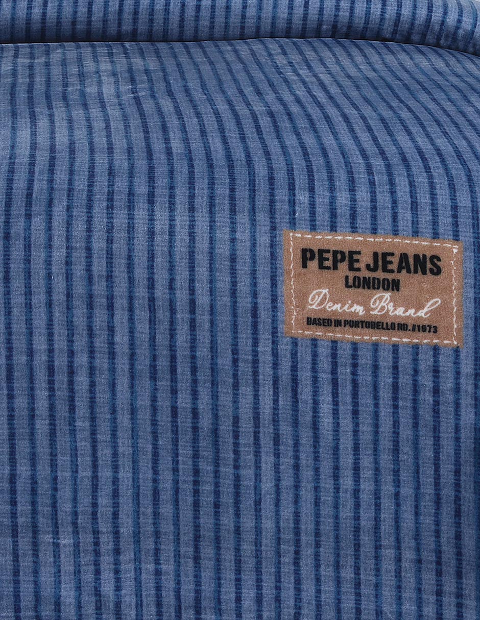 Cobertor jeans portree navy estampado a rayas 4