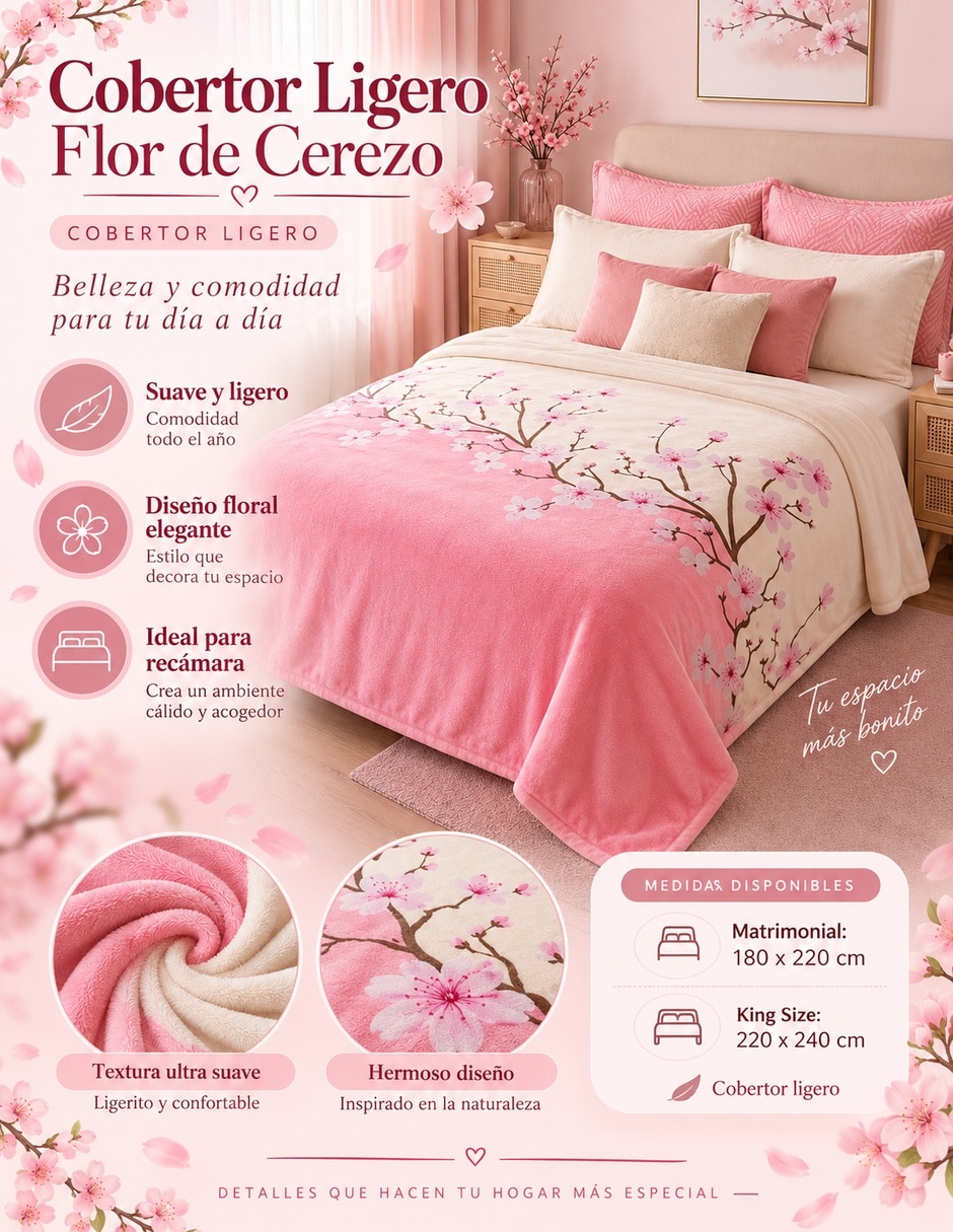 Cobertor estampado floral