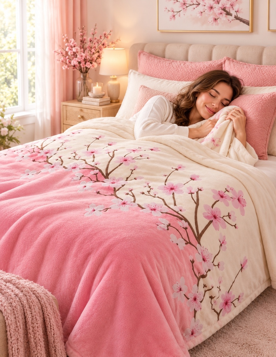 Cobertor estampado floral