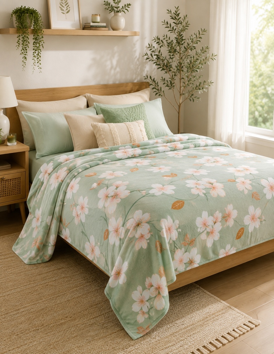 Cobertor estampado floral