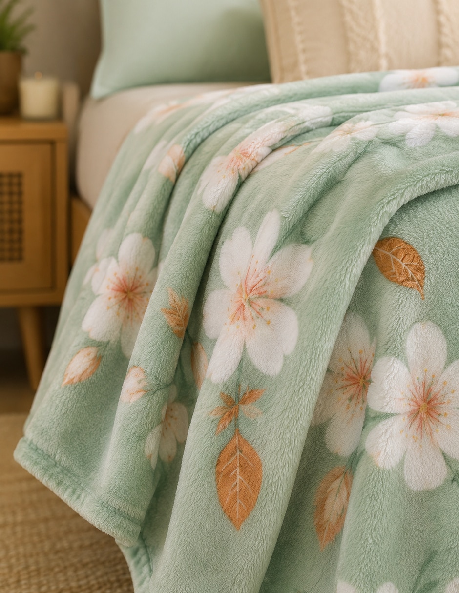 Cobertor estampado floral 2