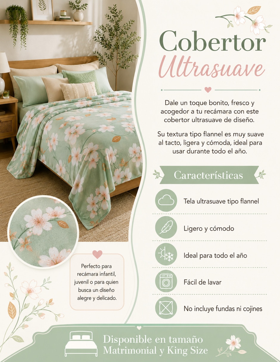 Cobertor estampado floral 3