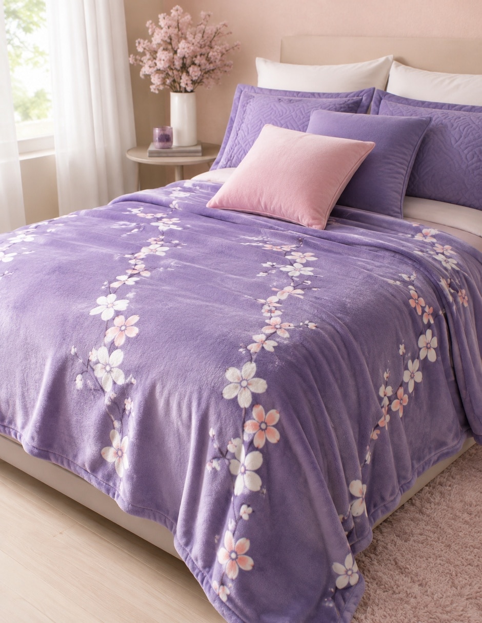 Cobertor estampado floral