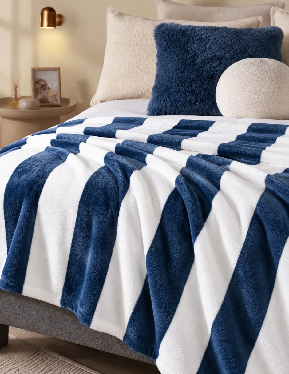 Cobertor estampado a rayas 3