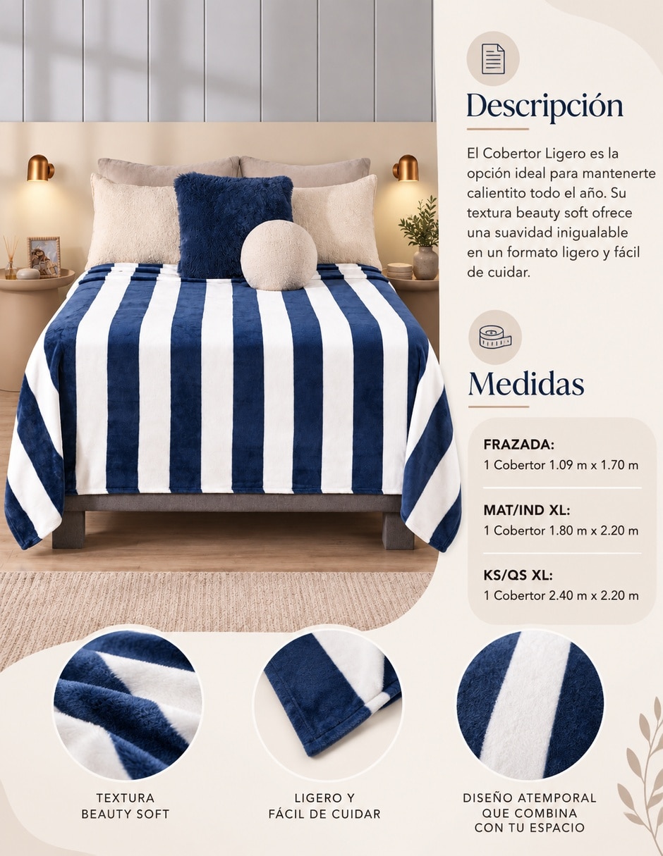 Cobertor estampado a rayas 2