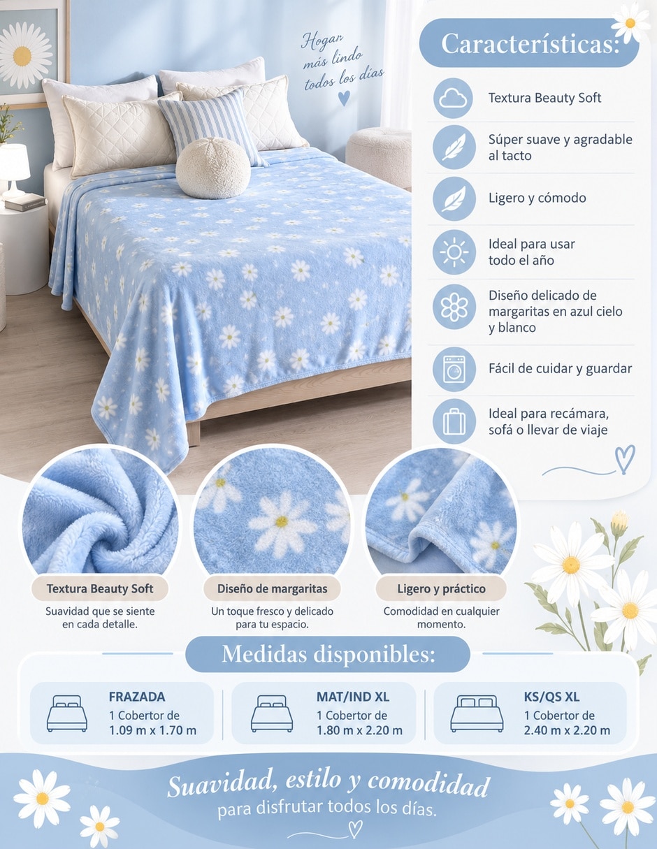 Cobertor estampado floral 2