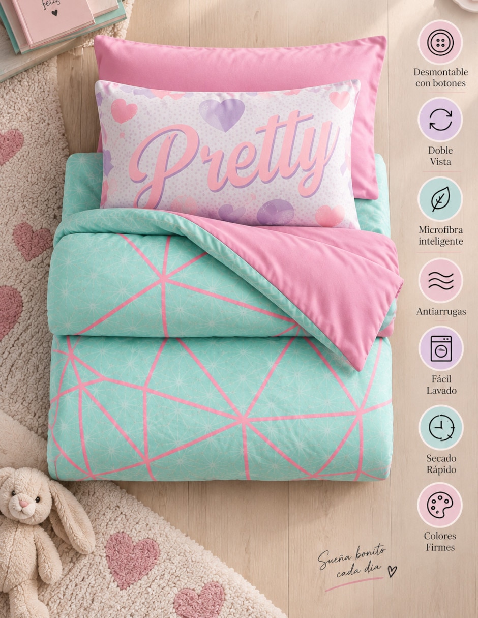 Set edredón modular amour pastel 8
