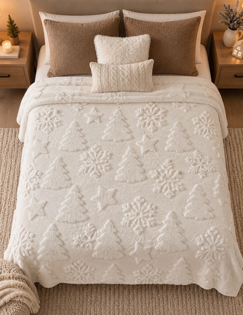 Cobertor Navideño estampado Texturizado 4