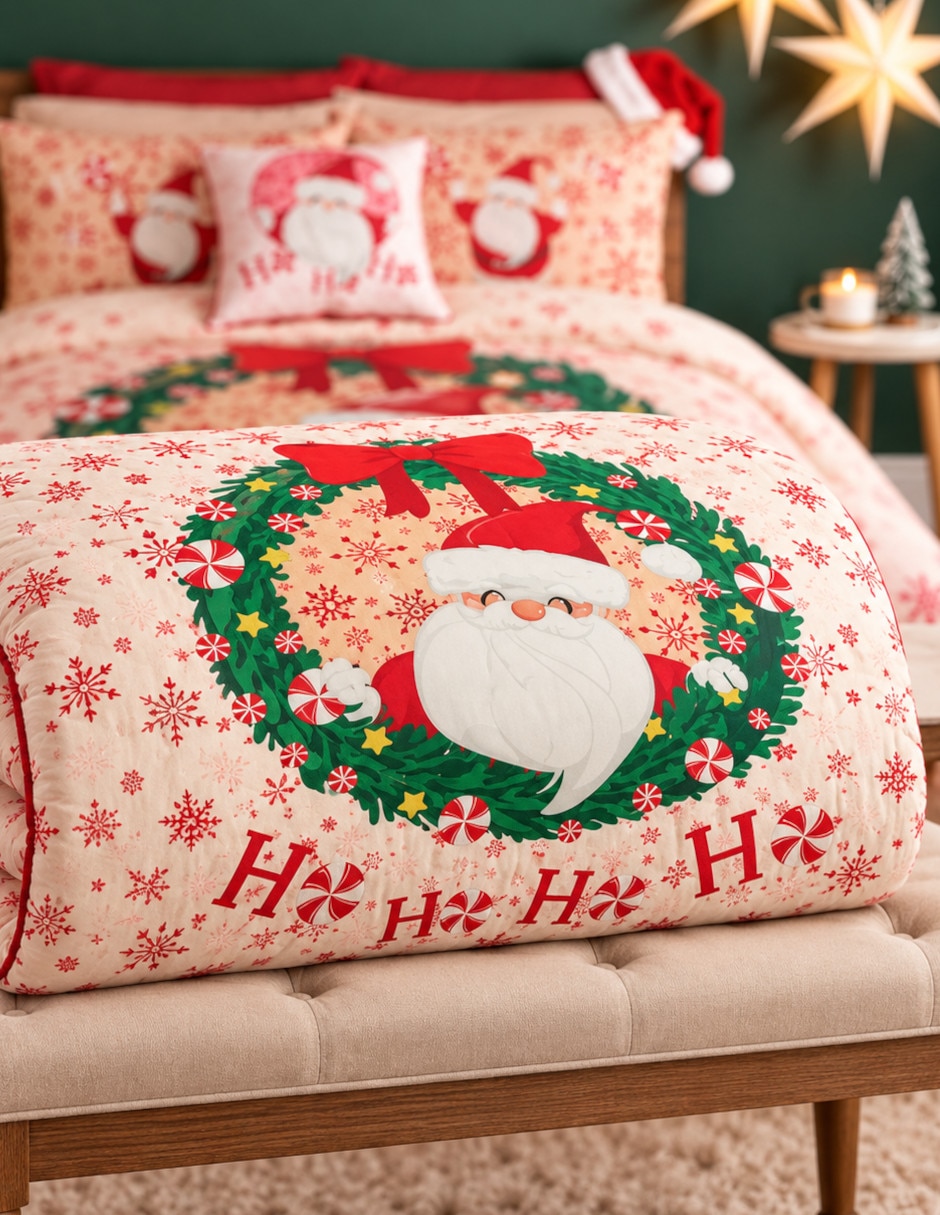 Edredón Acolchado Ho Ho Ho Navidad 5