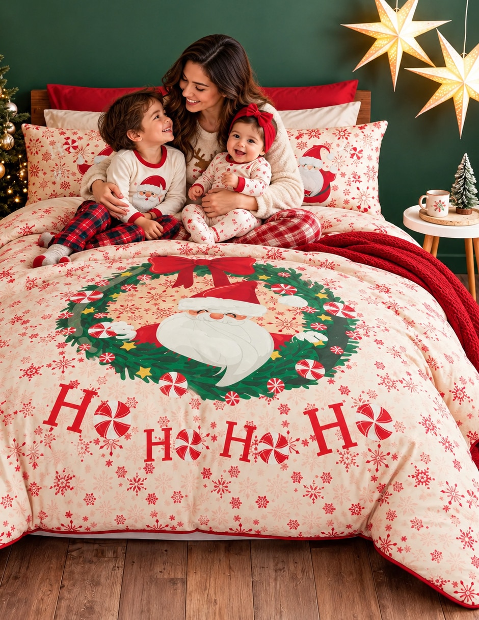 Edredón Acolchado Ho Ho Ho Navidad 6