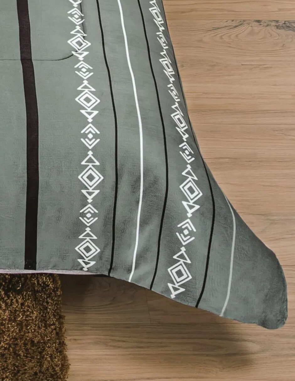 Cobertor No aplica Invernal Nomad Gris estampado Geométrico 4