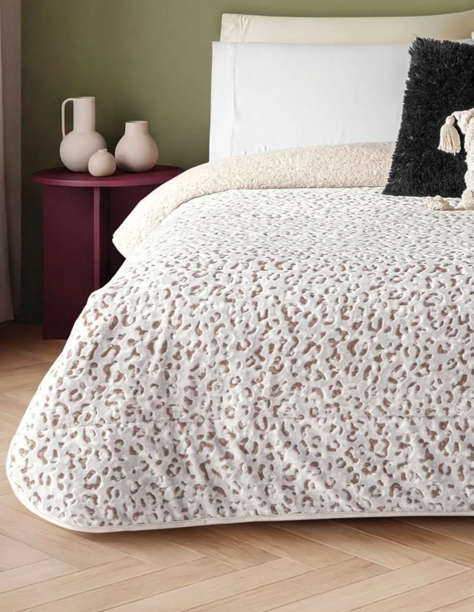 Cobertor No aplica Leopard Neige estampado Texturizado 4