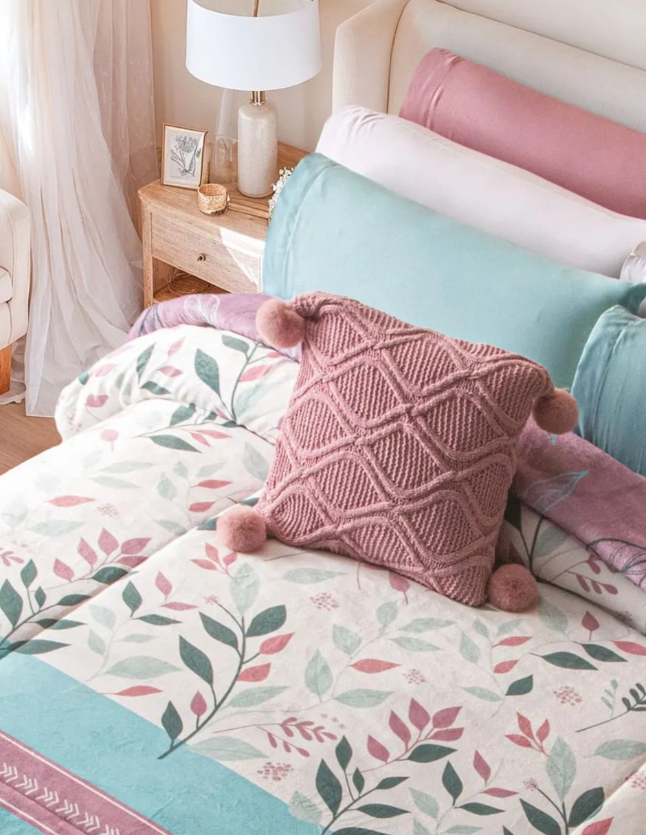 Cobertor dual botanique estampado floral