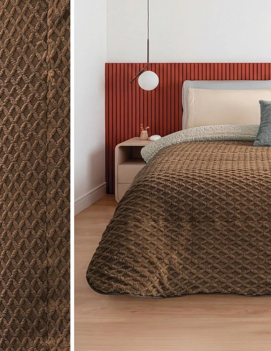 Cobertor No aplica Cozy Cacao estampado Texturizado 3