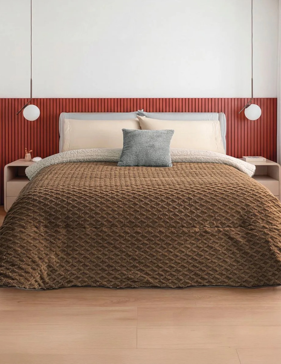 Cobertor No aplica Cozy Cacao estampado Texturizado 4