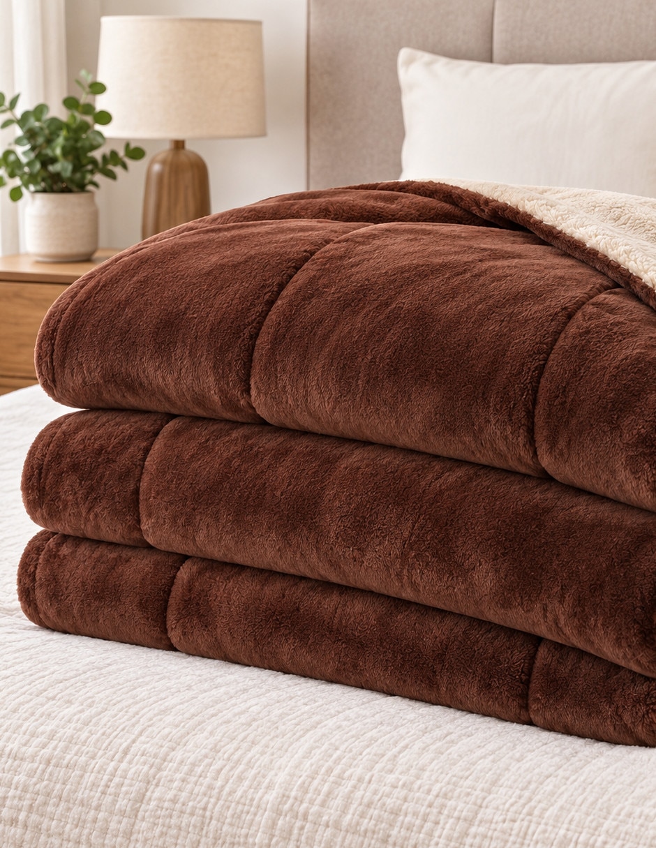 Cobertor No aplica Cozy Cocoa Almnonds estampado Liso 5