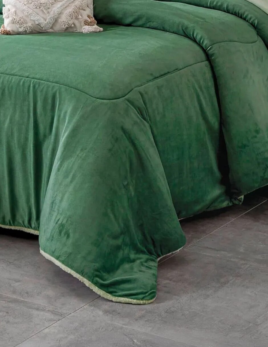 Cobertor No aplica Invierno Verde Bosco estampado Liso 3