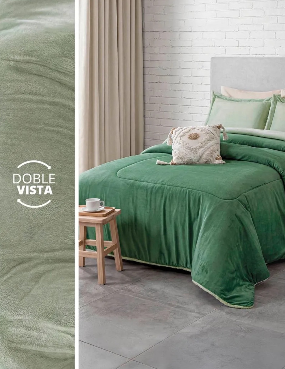 Cobertor No aplica Invierno Verde Bosco estampado Liso 4