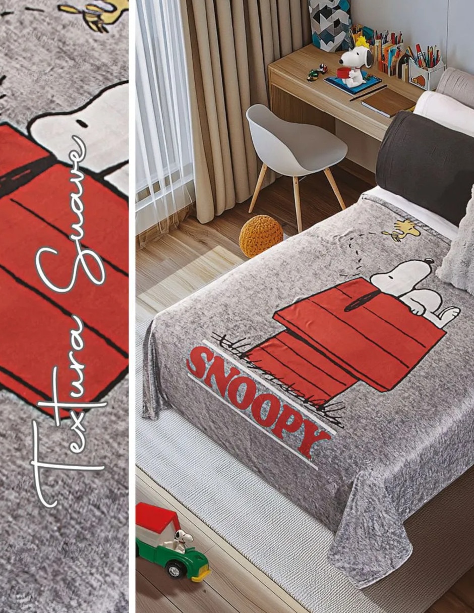 Cobertor snoopy ligero snoopy home estampado infantil