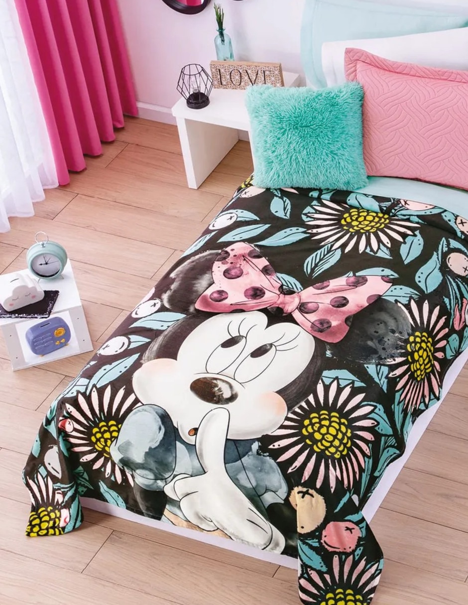Cobertor minnie ligero minnie adorable estampado infantil