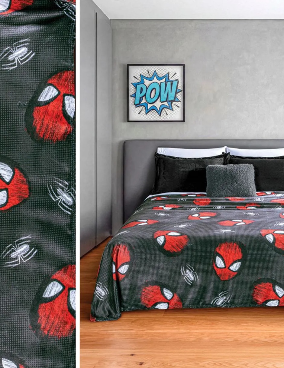 Cobertor marvel spiderman ligero spider man estampado infantil