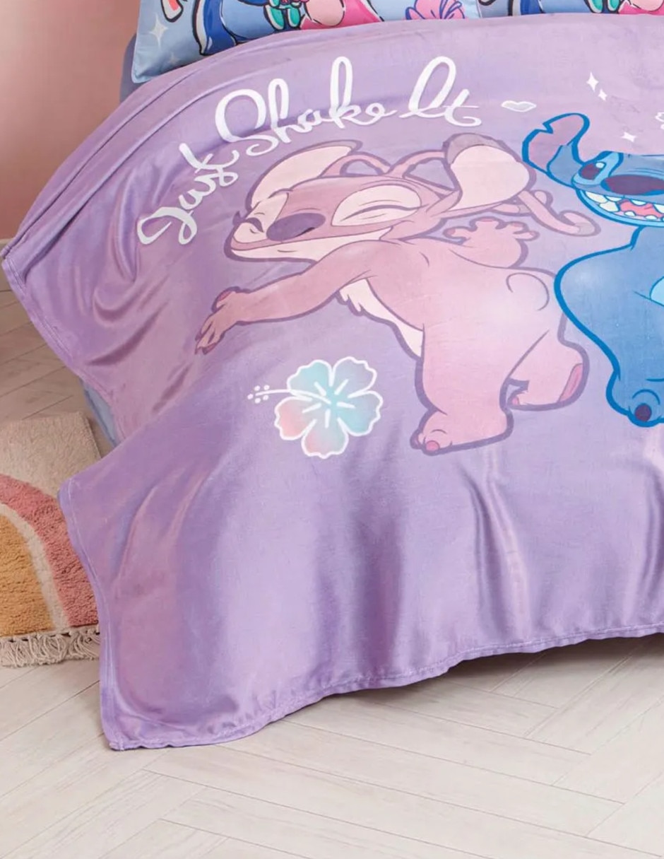 Cobertor stitch ligero stitch & angel estampado infantil