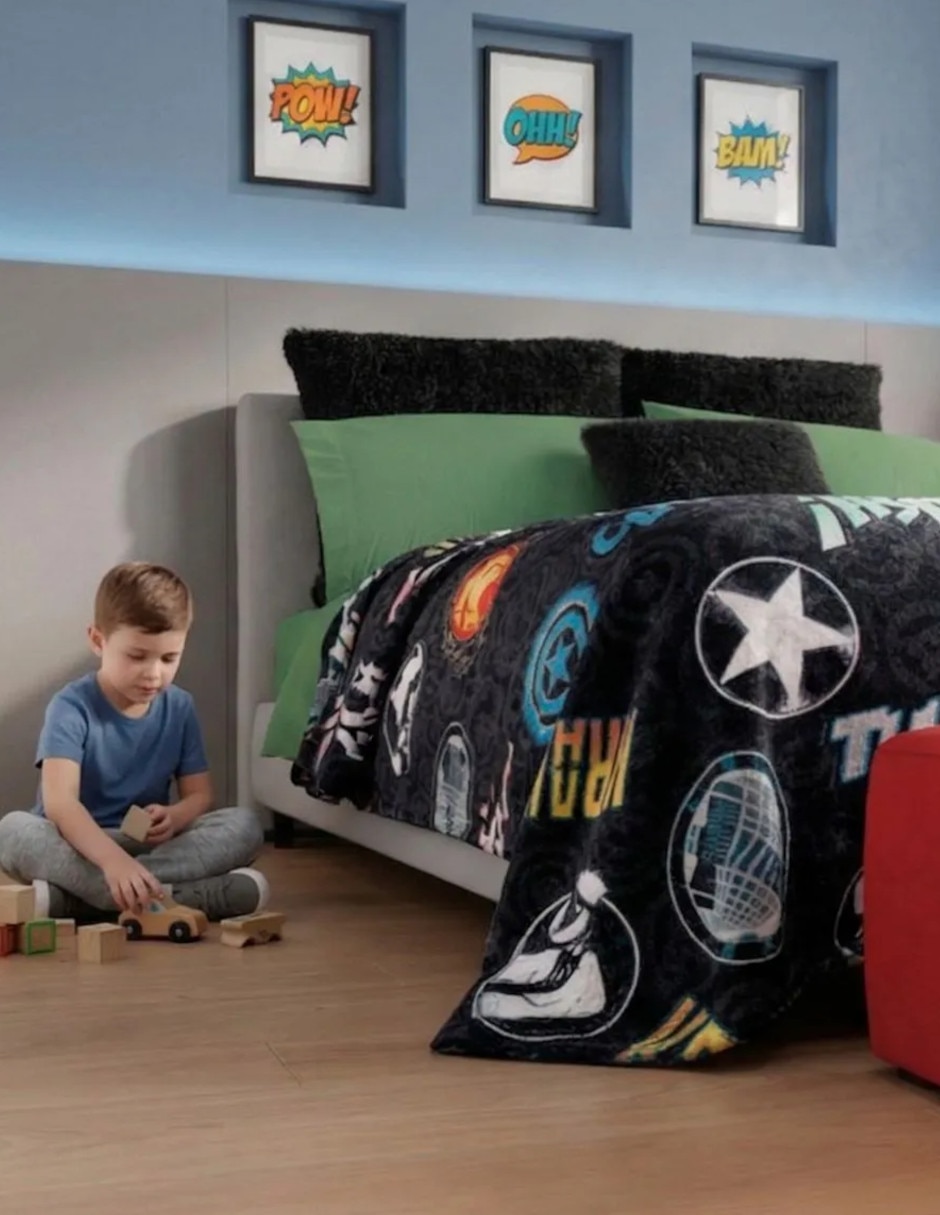 Cobertor avengers ligero avengers estampado infantil 5
